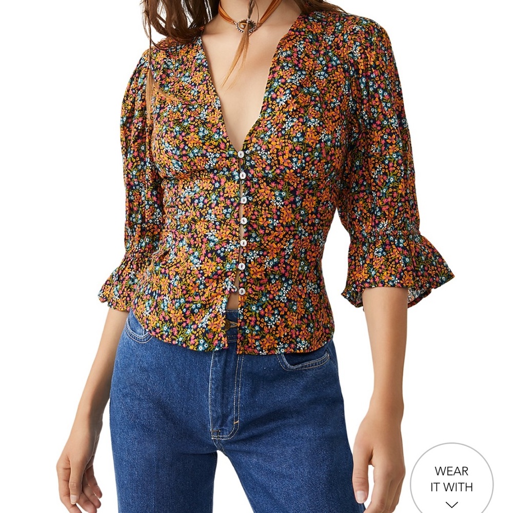 Free People Floral top